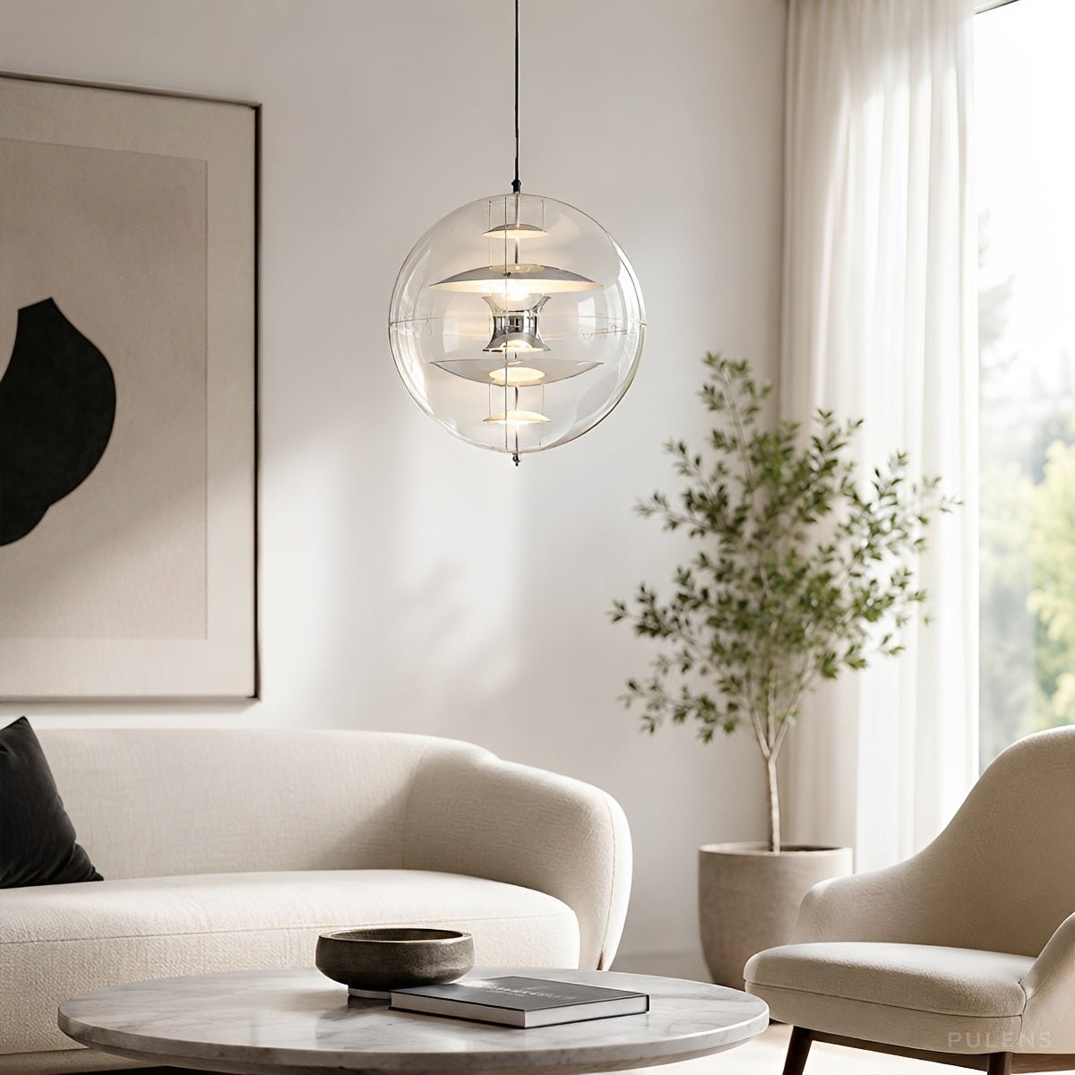 Dimmable Modern Orb Globe Pendant Light - Pulens