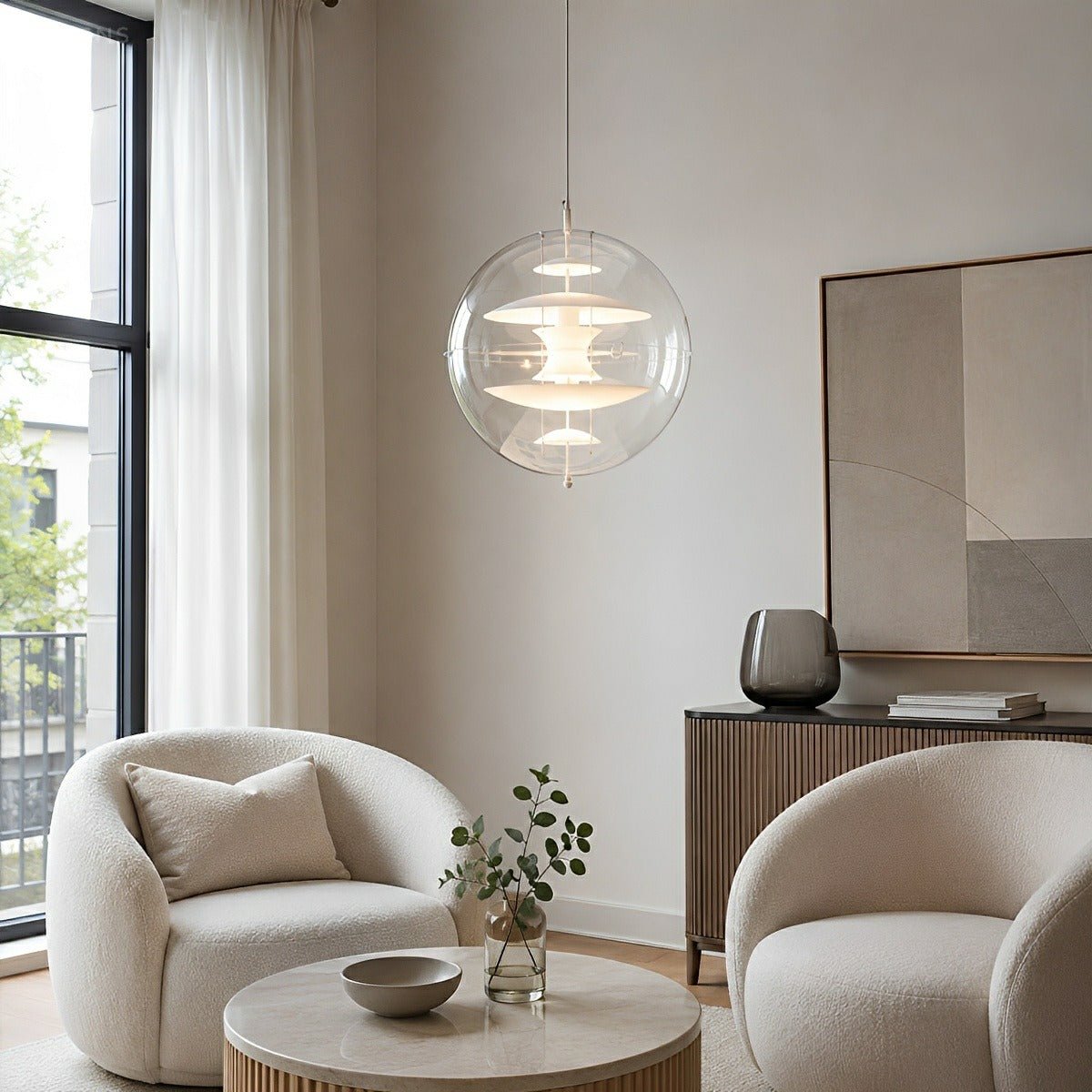 Dimmable Modern Orb Globe Pendant Light - Pulens