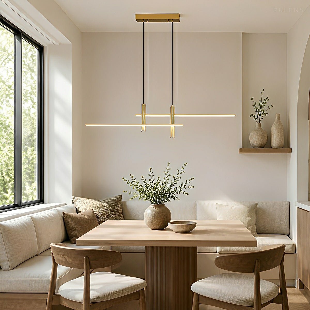 Modern Minimalist Dimmable LED Linear Pendant Light - Pulens
