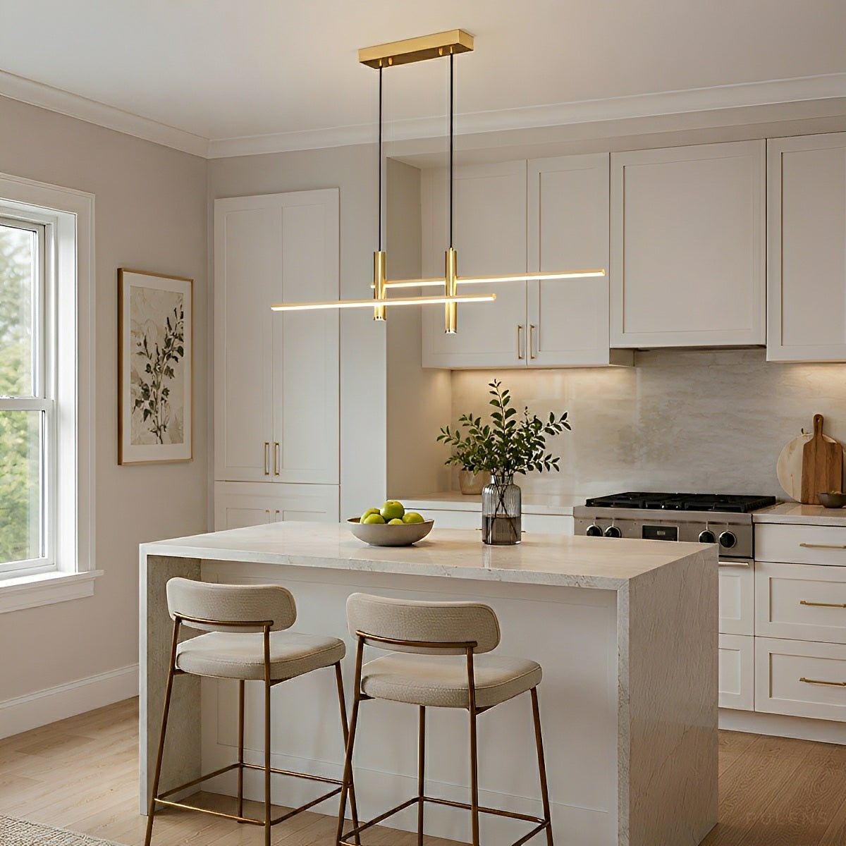 Modern Minimalist Dimmable LED Linear Pendant Light - Pulens