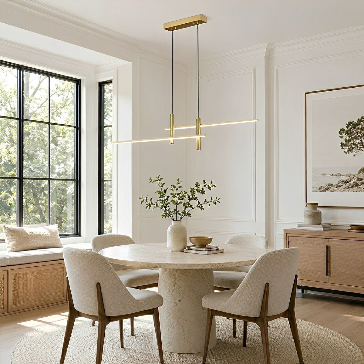 Modern Minimalist Dimmable LED Linear Pendant Light - Pulens