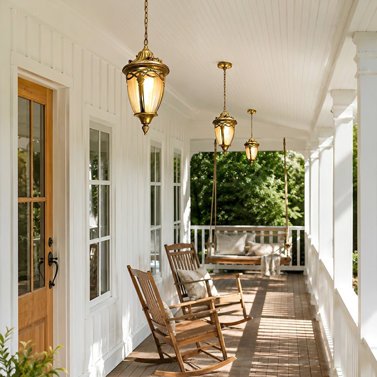 Dimmable Classic Coach Outdoor Pendant Light - Pulens