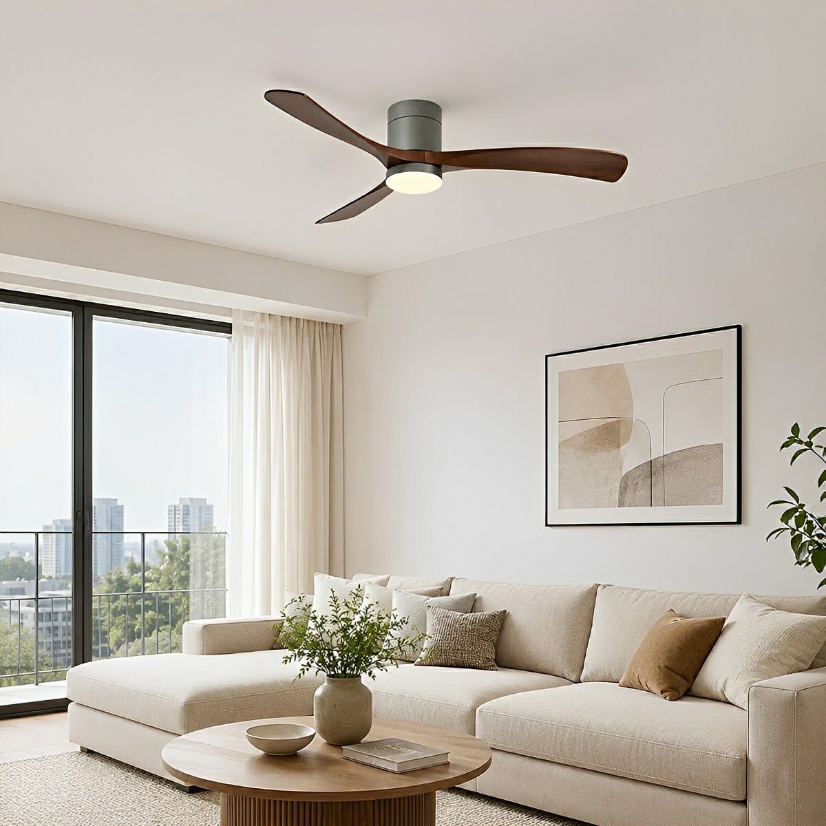Modern Dimmable 3 Blade Ceiling Fan with Light - Pulens