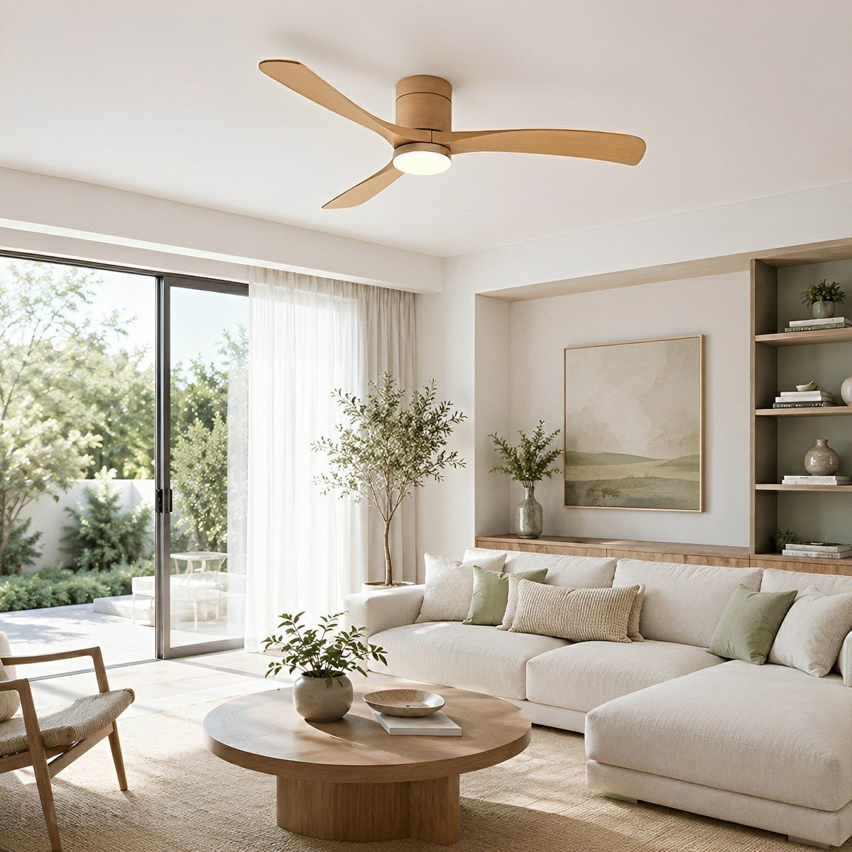 Modern Dimmable 3 Blade Ceiling Fan with Light - Pulens