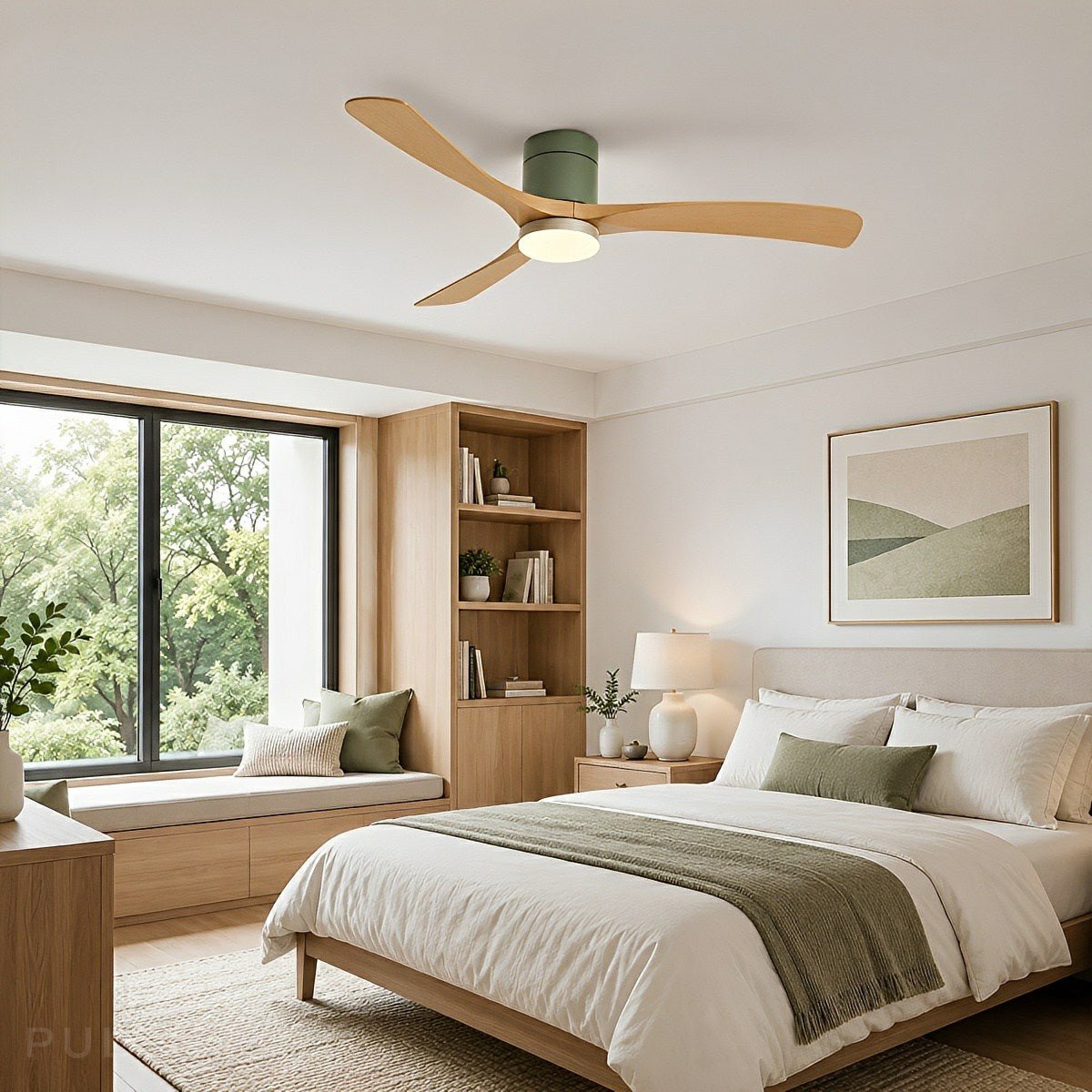 Modern Dimmable 3 Blade Ceiling Fan with Light - Pulens