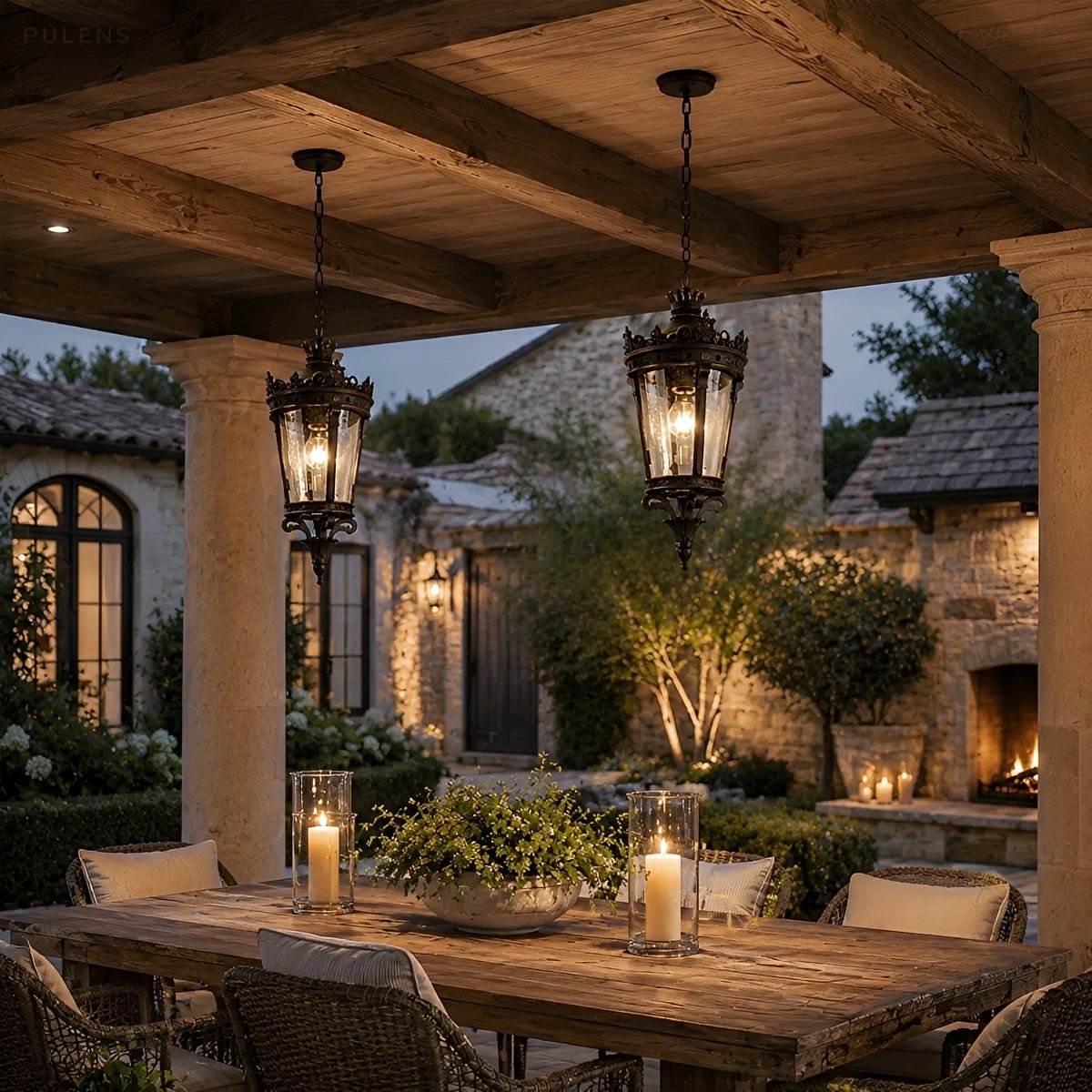 Dimmable European Castle Outdoor Pendant Light - Pulens