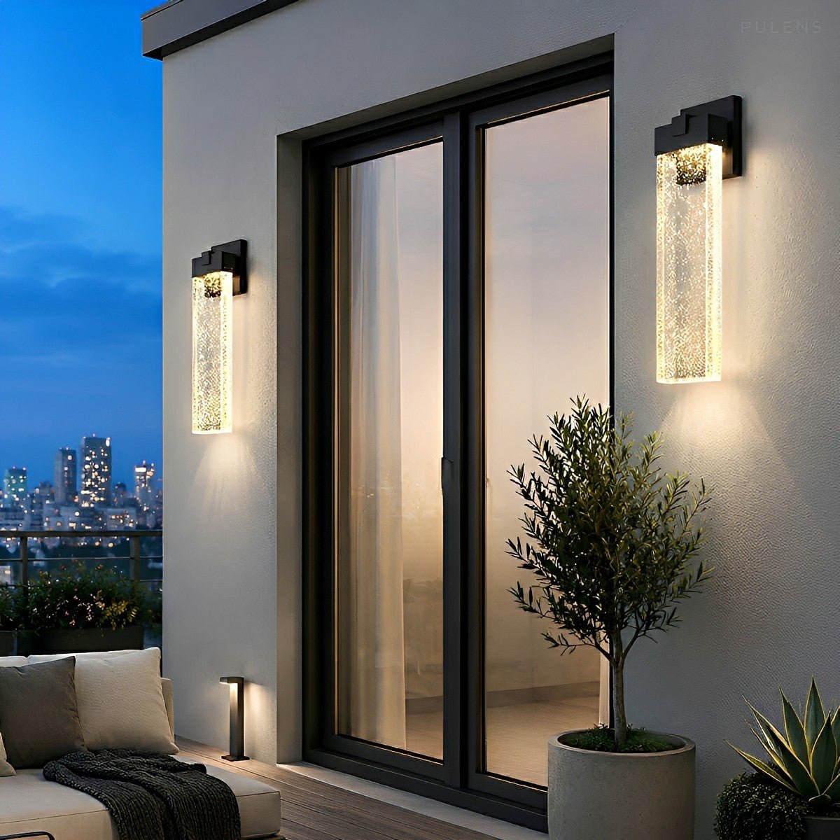 Modern Dimmable Crystal Bubble Outdoor Wall Light - Pulens