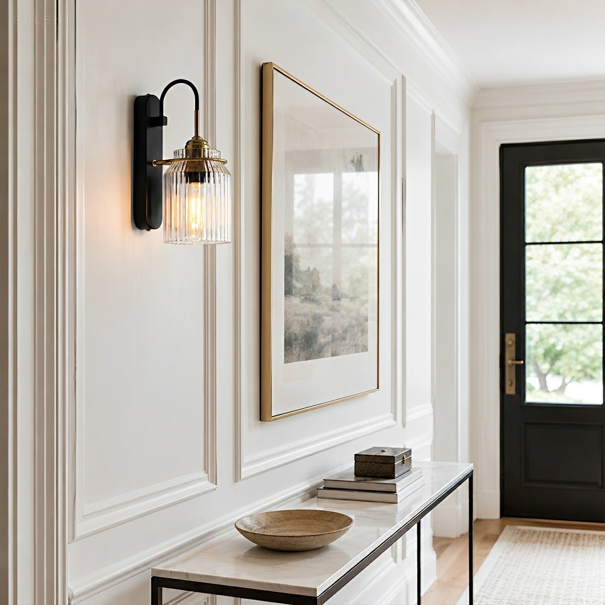 Dimmable Modern Fluted Glass Wall Sconce - Pulens