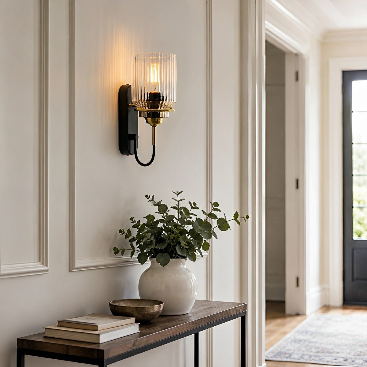 Dimmable Modern Fluted Glass Wall Sconce - Pulens