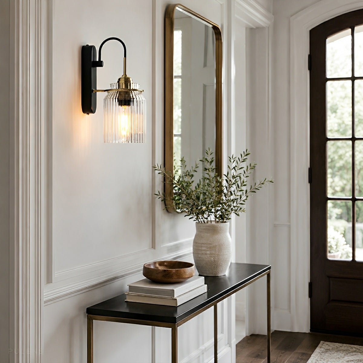 Dimmable Modern Fluted Glass Wall Sconce - Pulens