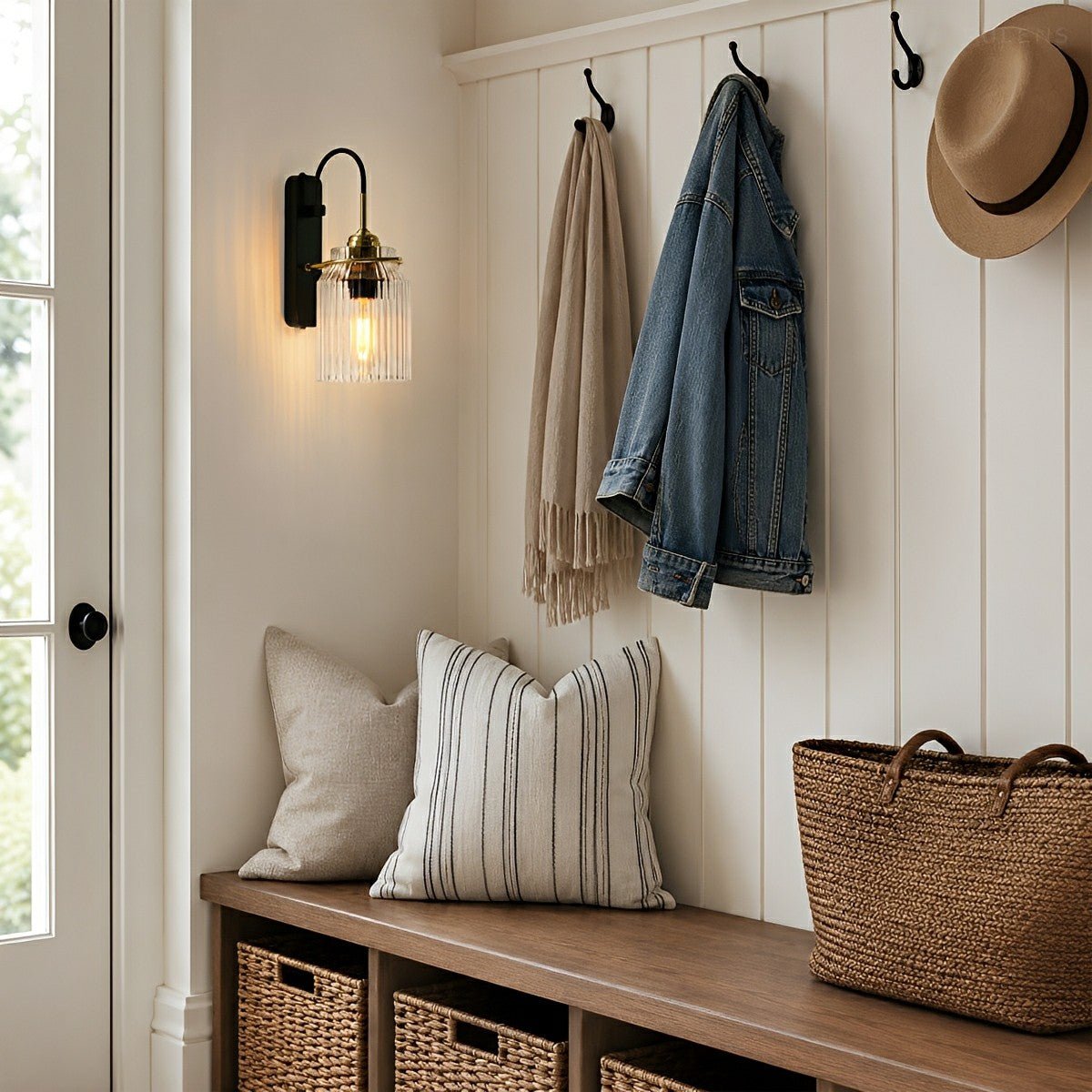 Dimmable Modern Fluted Glass Wall Sconce - Pulens