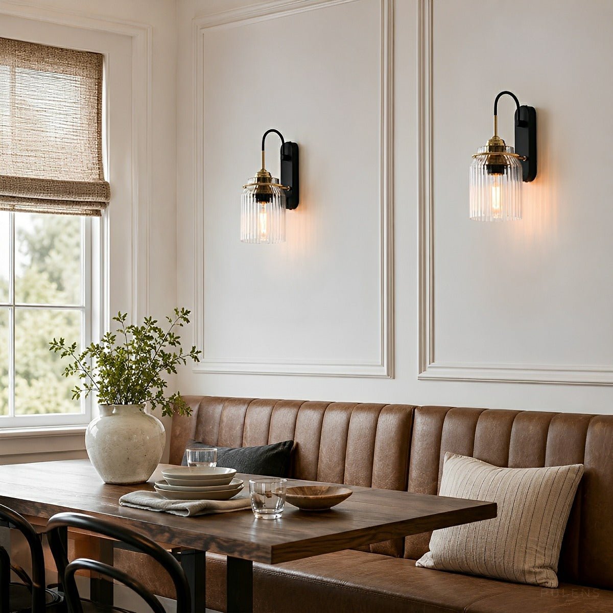 Dimmable Modern Fluted Glass Wall Sconce - Pulens