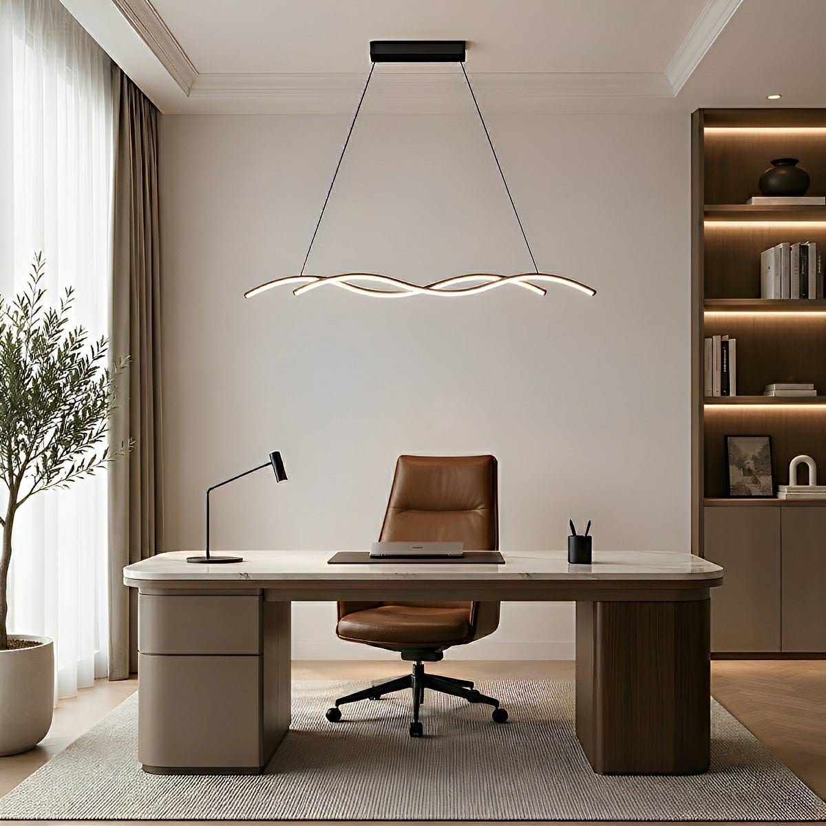 Dimmable Modern Double Wave LED Pendant Light - Pulens