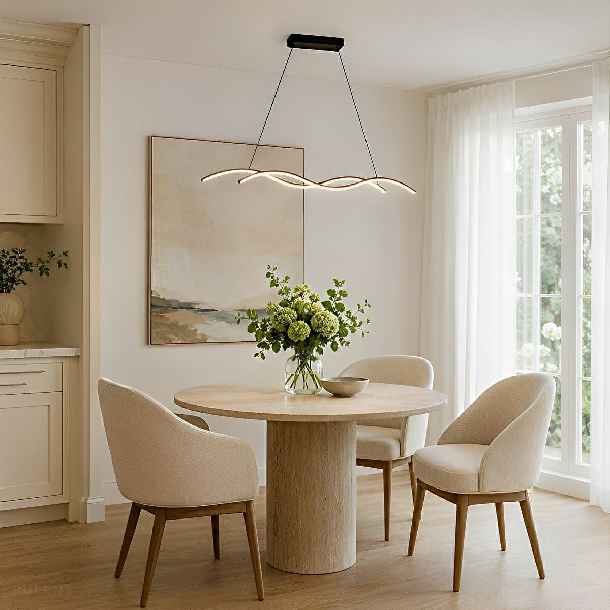 Dimmable Modern Double Wave LED Pendant Light - Pulens