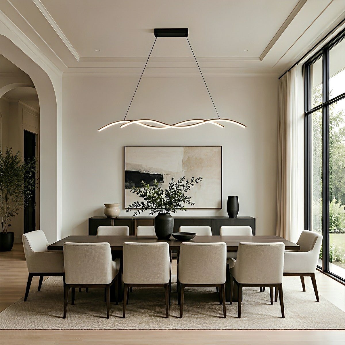 Dimmable Modern Double Wave LED Pendant Light - Pulens