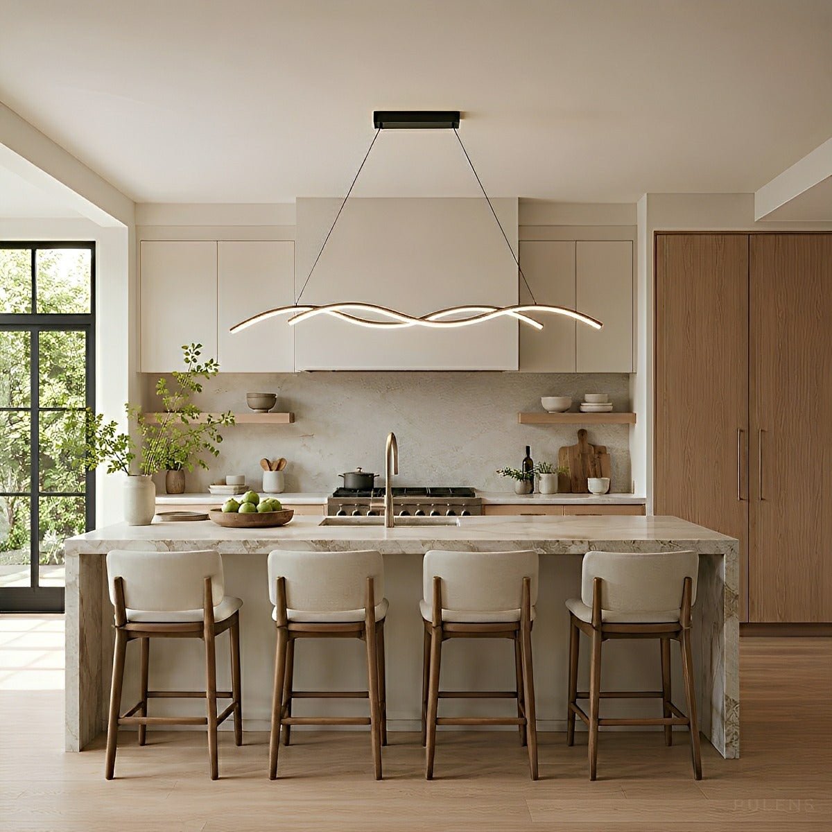 Dimmable Modern Double Wave LED Pendant Light - Pulens