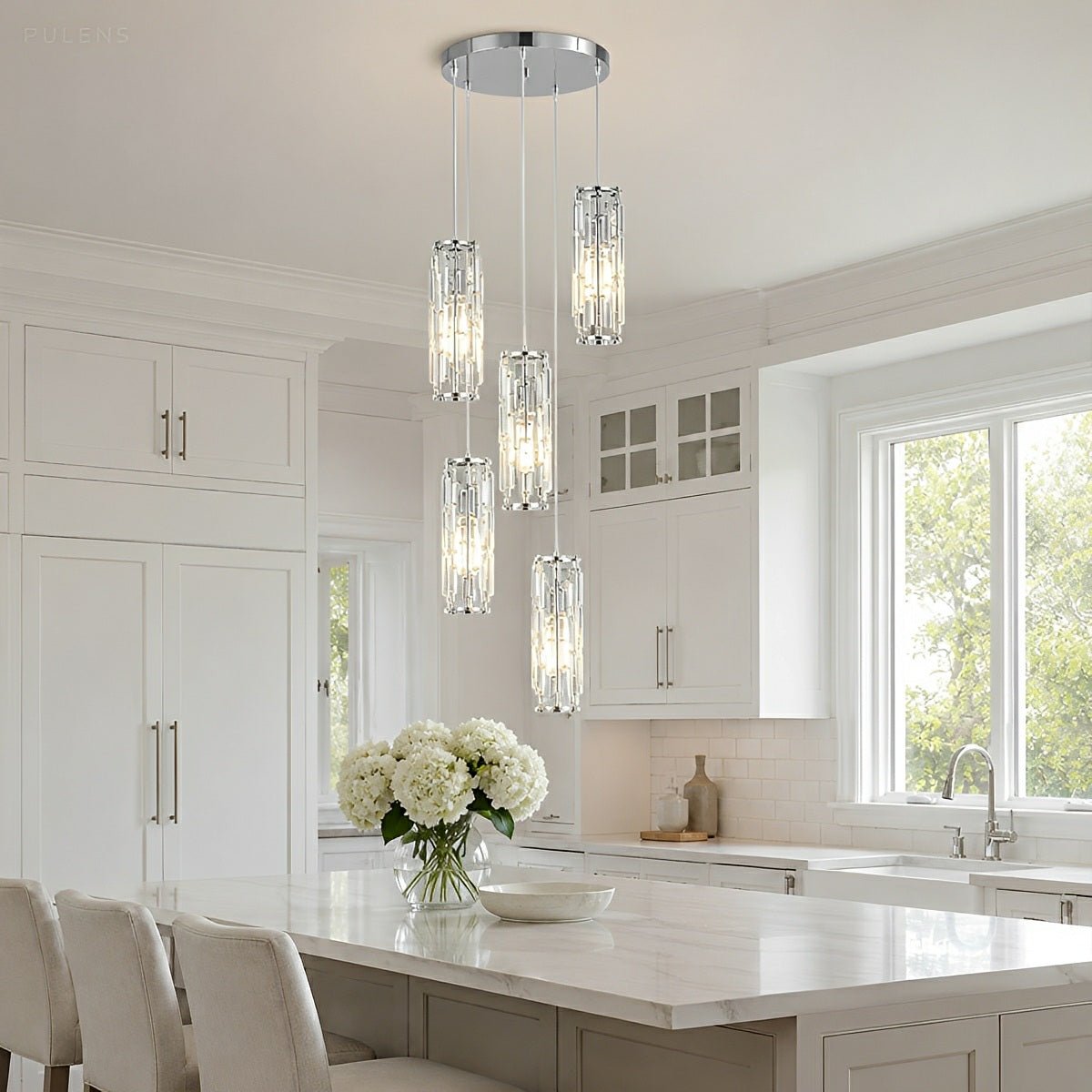 Dimmable Cascade Crystal Pendant Chandelier - Pulens