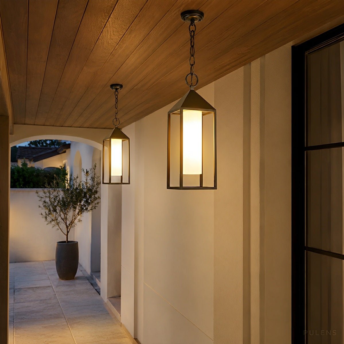 Dimmable Box Frame Outdoor Pendant Light - Pulens
