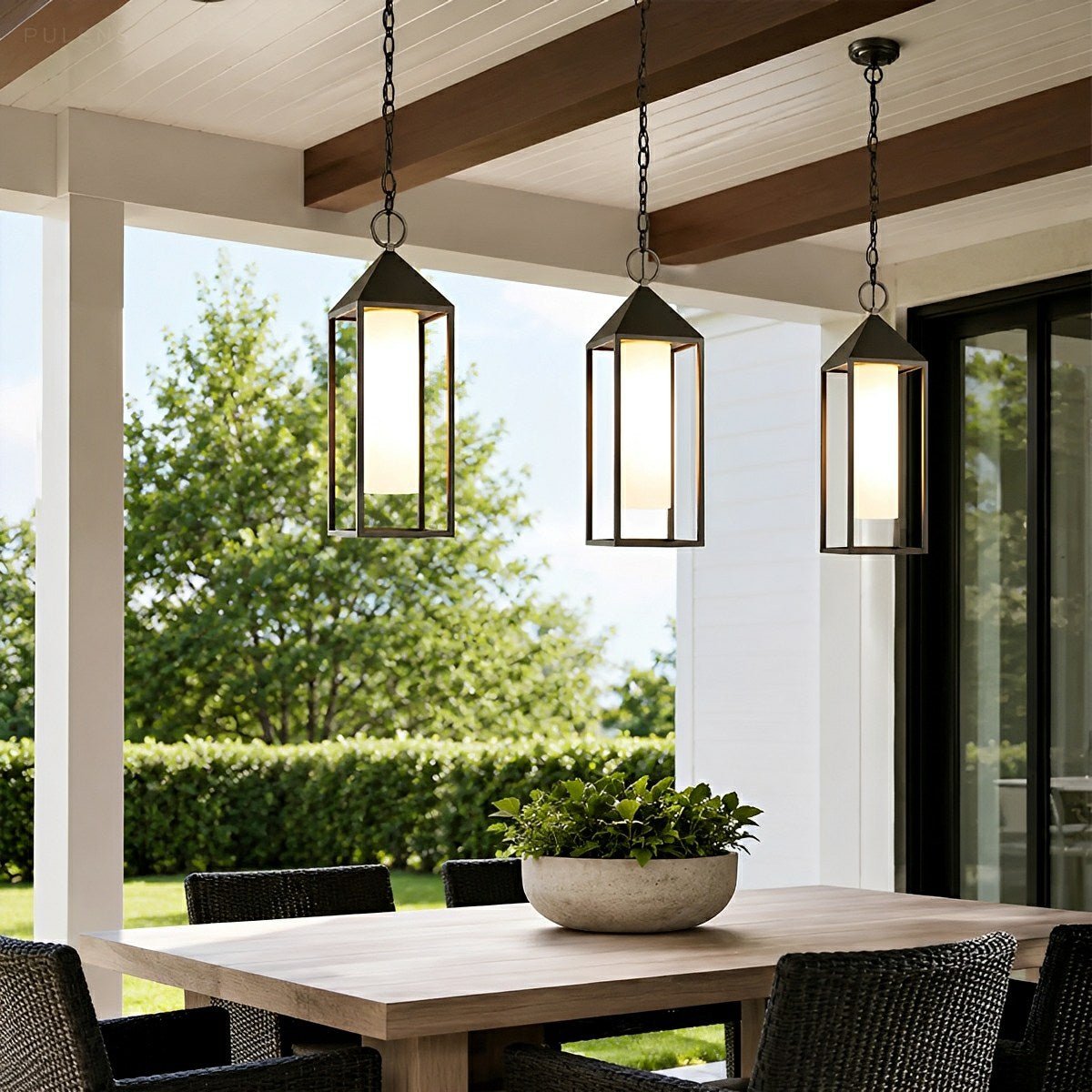 Dimmable Box Frame Outdoor Pendant Light - Pulens
