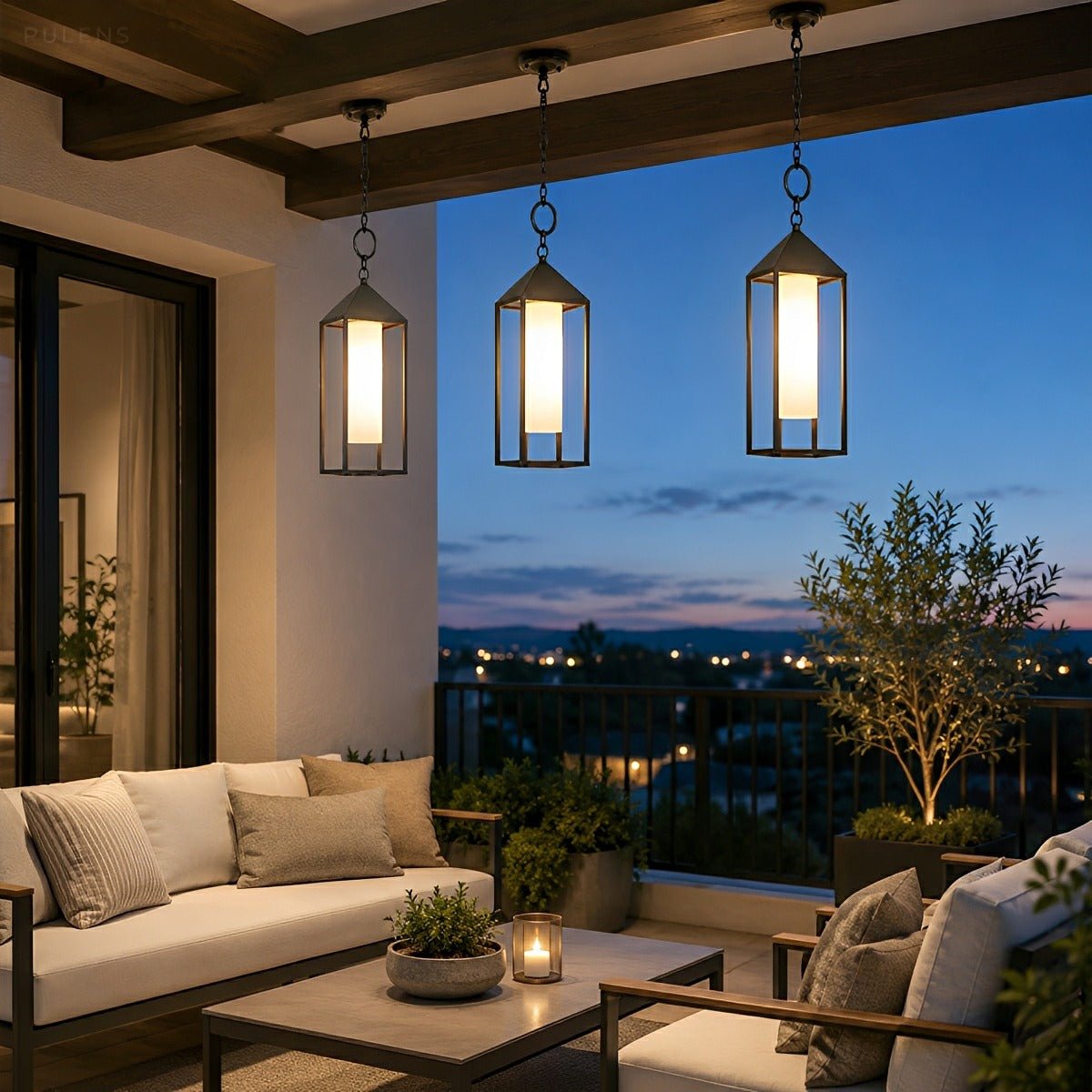Dimmable Box Frame Outdoor Pendant Light - Pulens