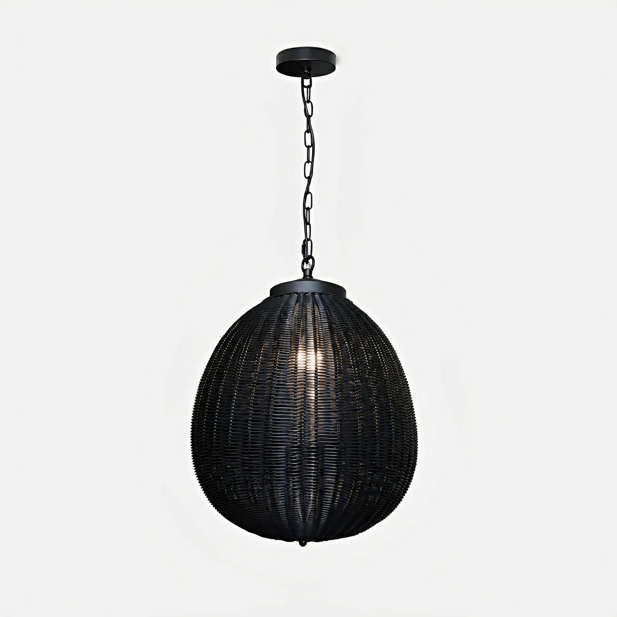 Dimmable Woven Rattan Globe Outdoor Pendant Light - Pulens