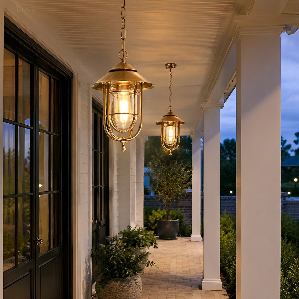 Dimmable Farmhouse Open Cage Outdoor Pendant Light - Pulens