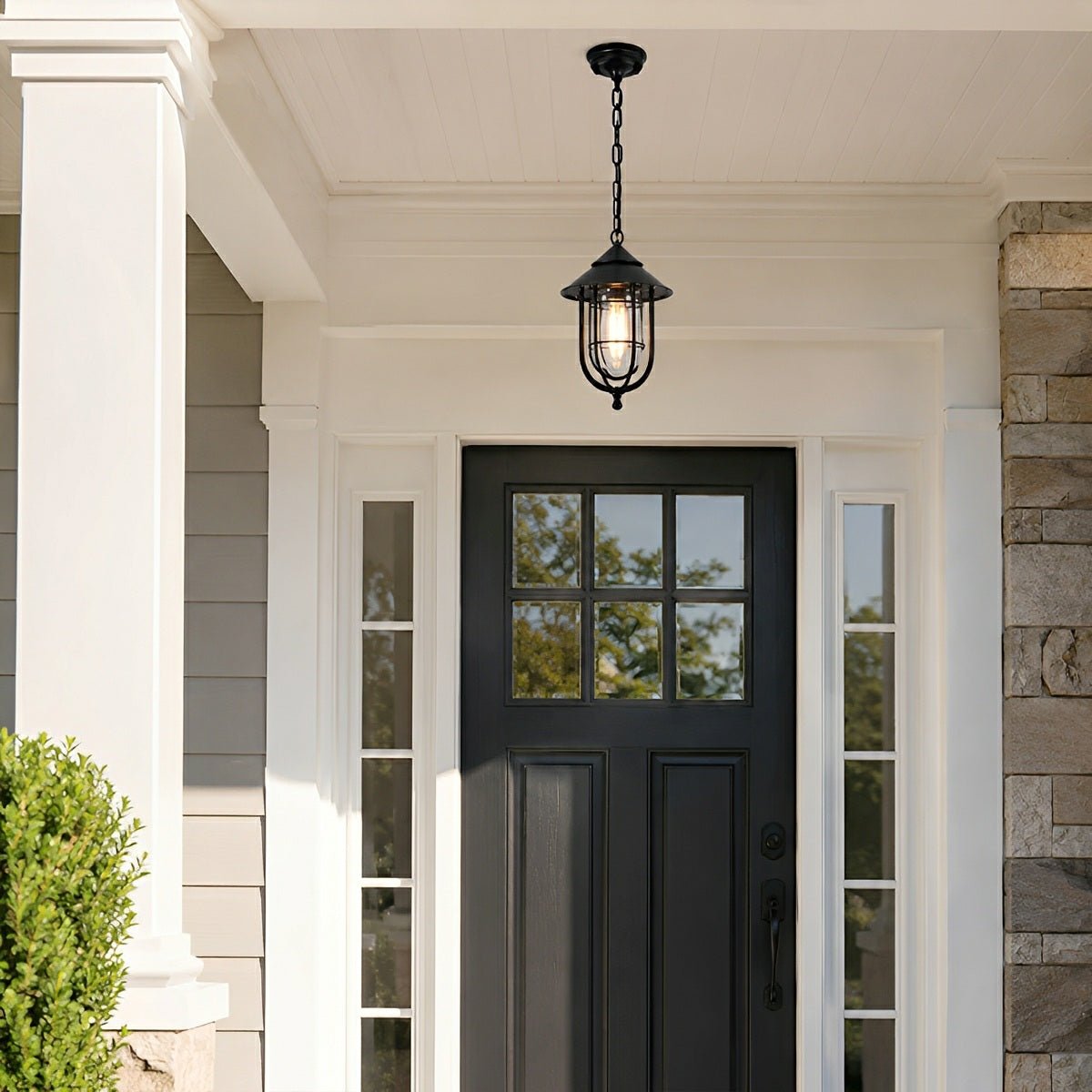 Dimmable Farmhouse Open Cage Outdoor Pendant Light - Pulens