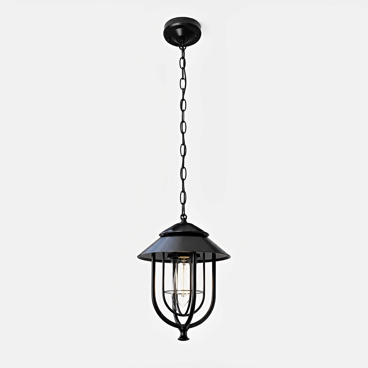 Dimmable Farmhouse Open Cage Outdoor Pendant Light - Pulens