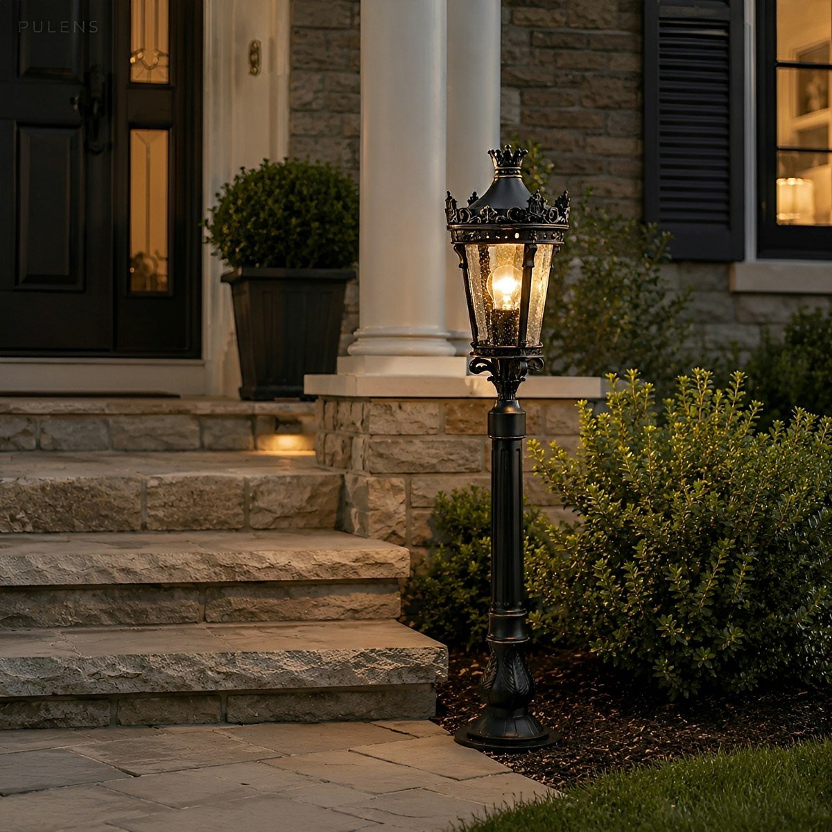 Dimmable Victorian Path Light Outdoor Bollard Light - Pulens