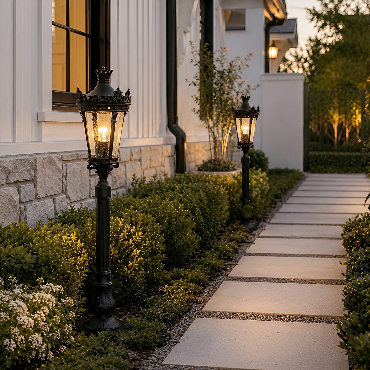 Dimmable Victorian Path Light Outdoor Bollard Light - Pulens