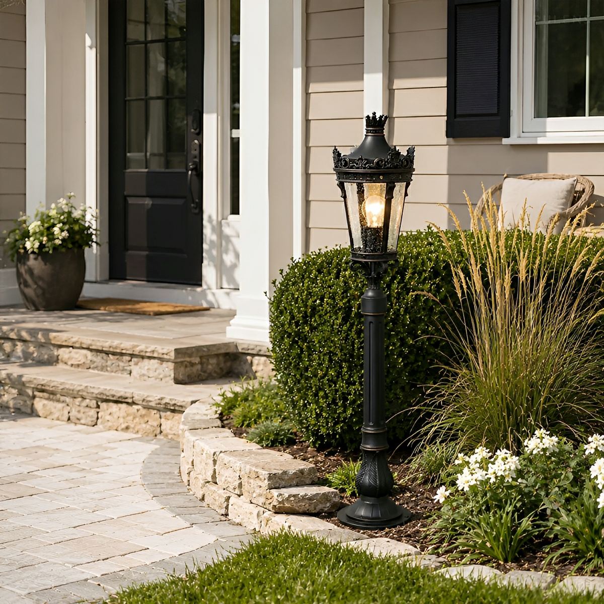 Dimmable Victorian Path Light Outdoor Bollard Light - Pulens