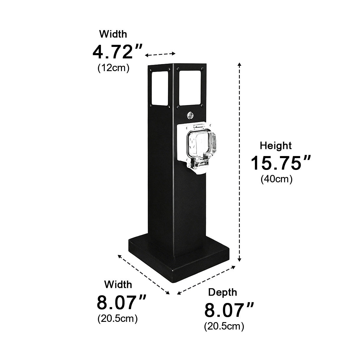 Steel Outdoor Waterproof Pathway Lights with GFCI-Protected Outlet - Pulens