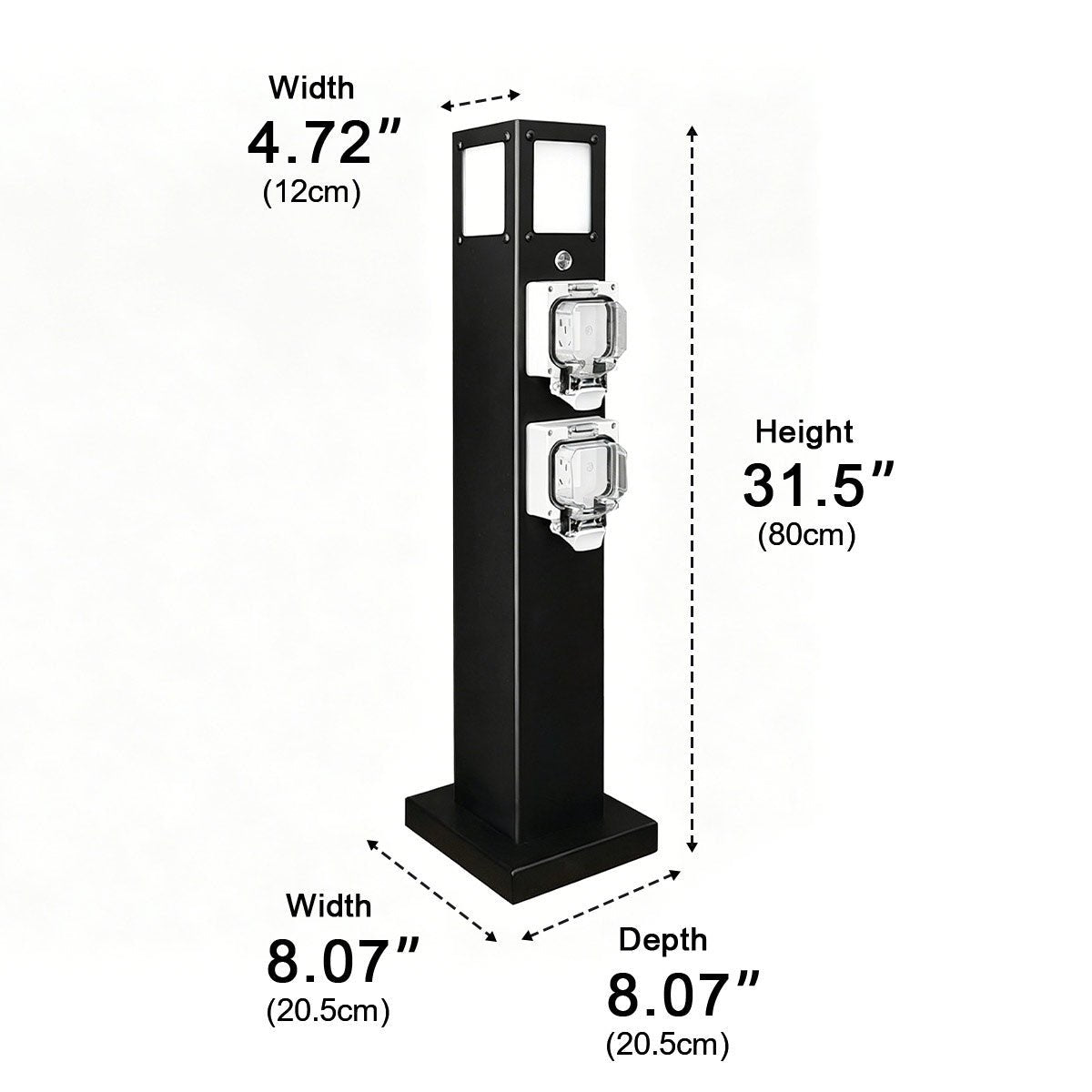 Steel Outdoor Waterproof Pathway Lights with GFCI-Protected Outlet - Pulens
