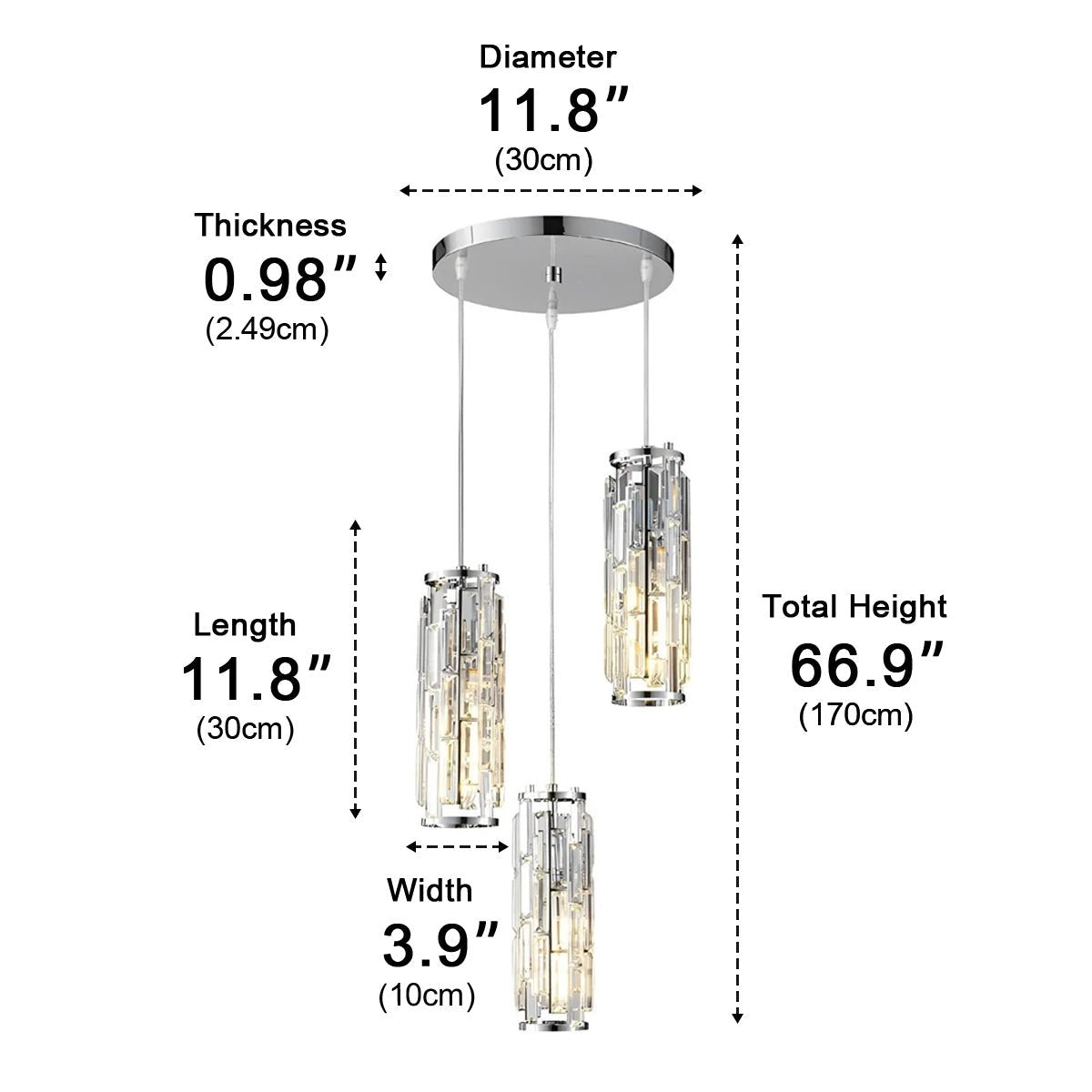 Dimmable Cascade Crystal Pendant Chandelier - Pulens