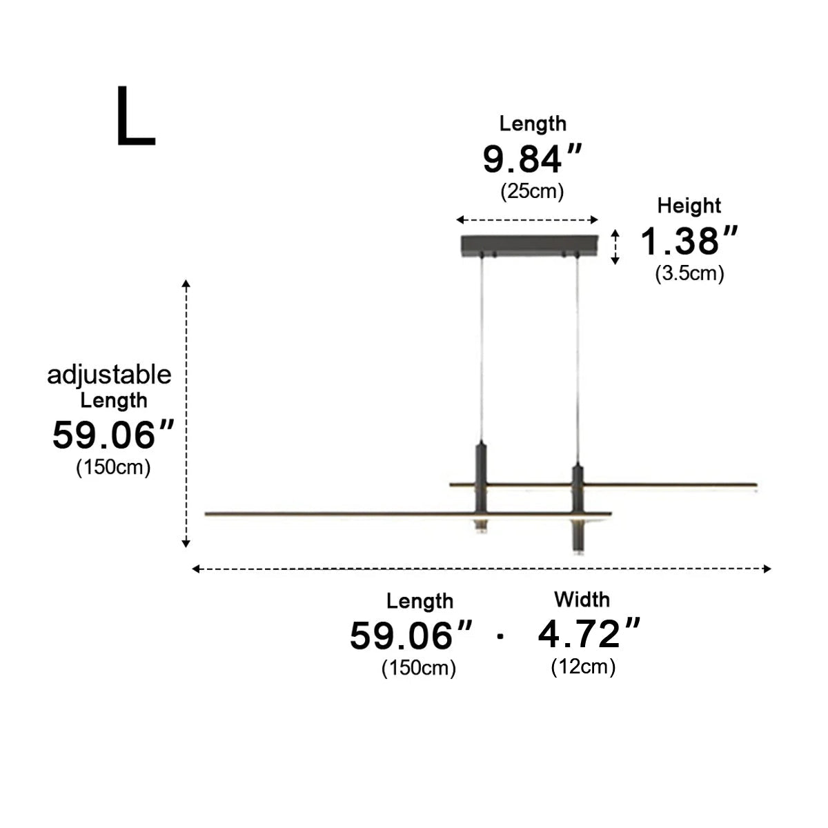 Modern Minimalist Dimmable LED Linear Pendant Light - Pulens