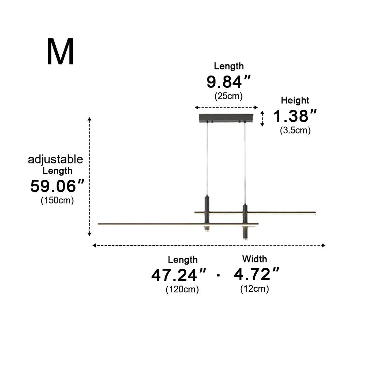 Modern Minimalist Dimmable LED Linear Pendant Light - Pulens