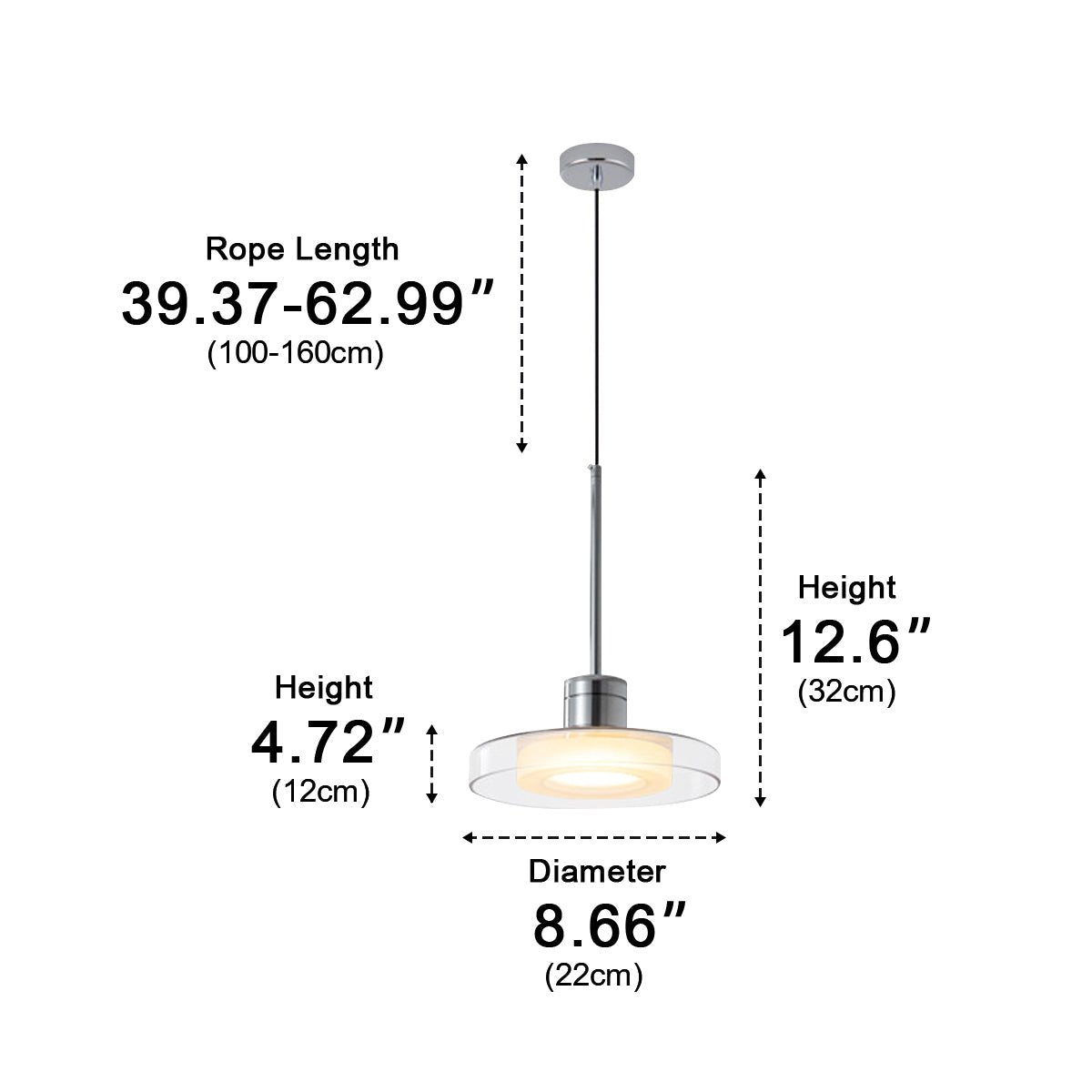 Modern Disc Pendant Light Round Glass