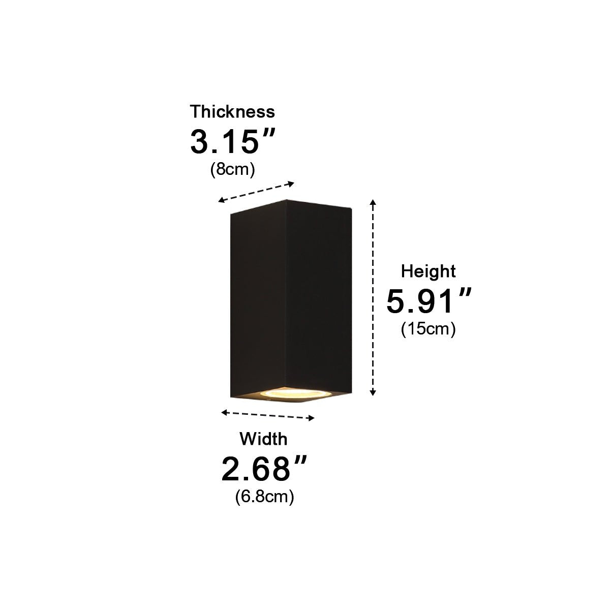Waterproof Modern Rectangular LED Outdoor Wall Light - Pulens