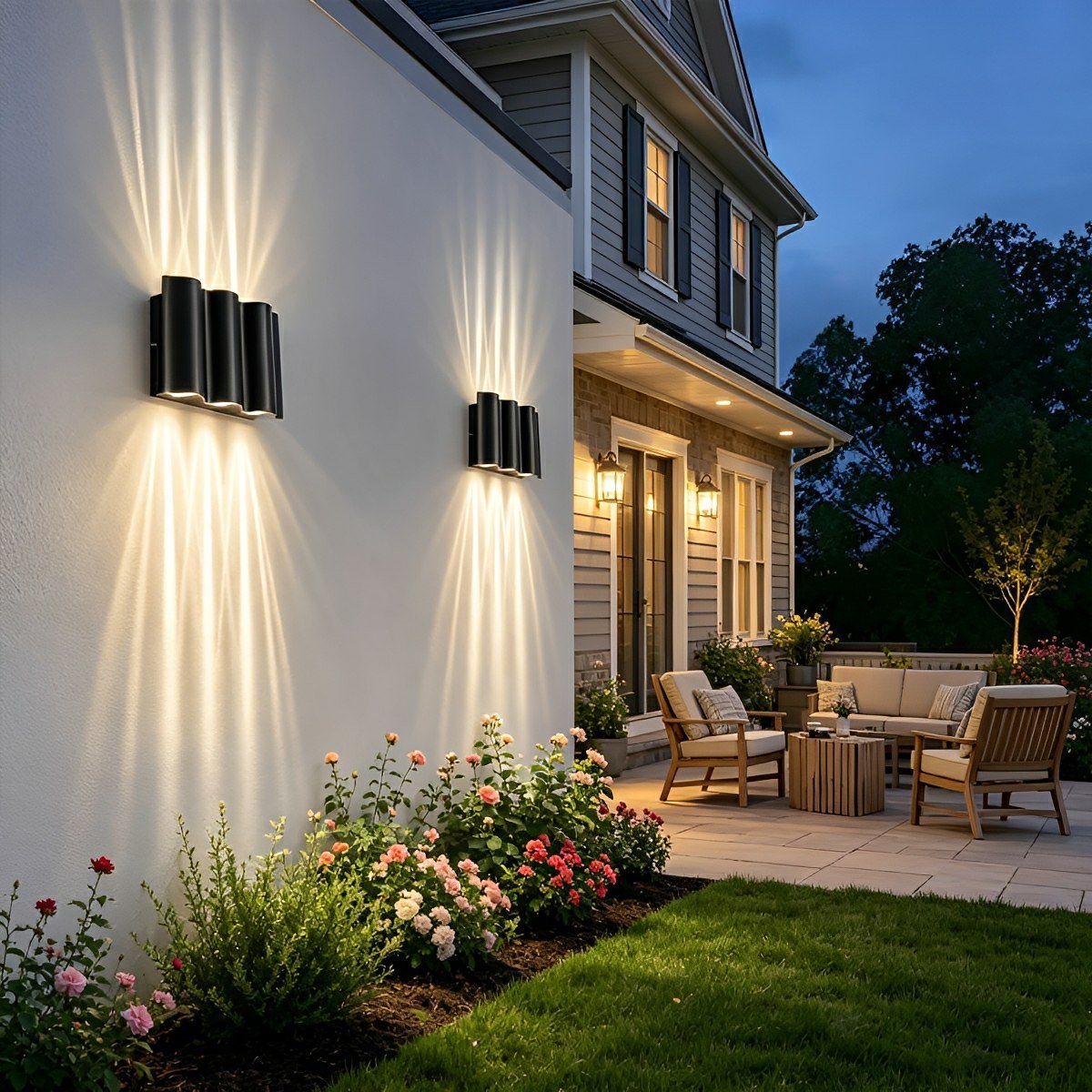 Waterproof Modern Vertical-Beam Up & Down Outdoor Wall Light - Pulens