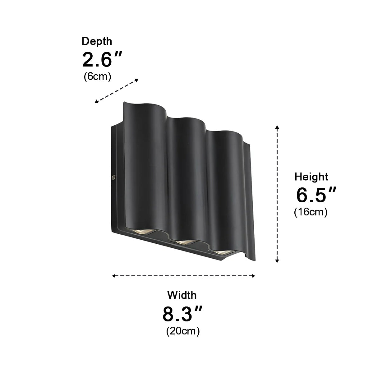 Waterproof Modern Vertical-Beam Up & Down Outdoor Wall Light - Pulens