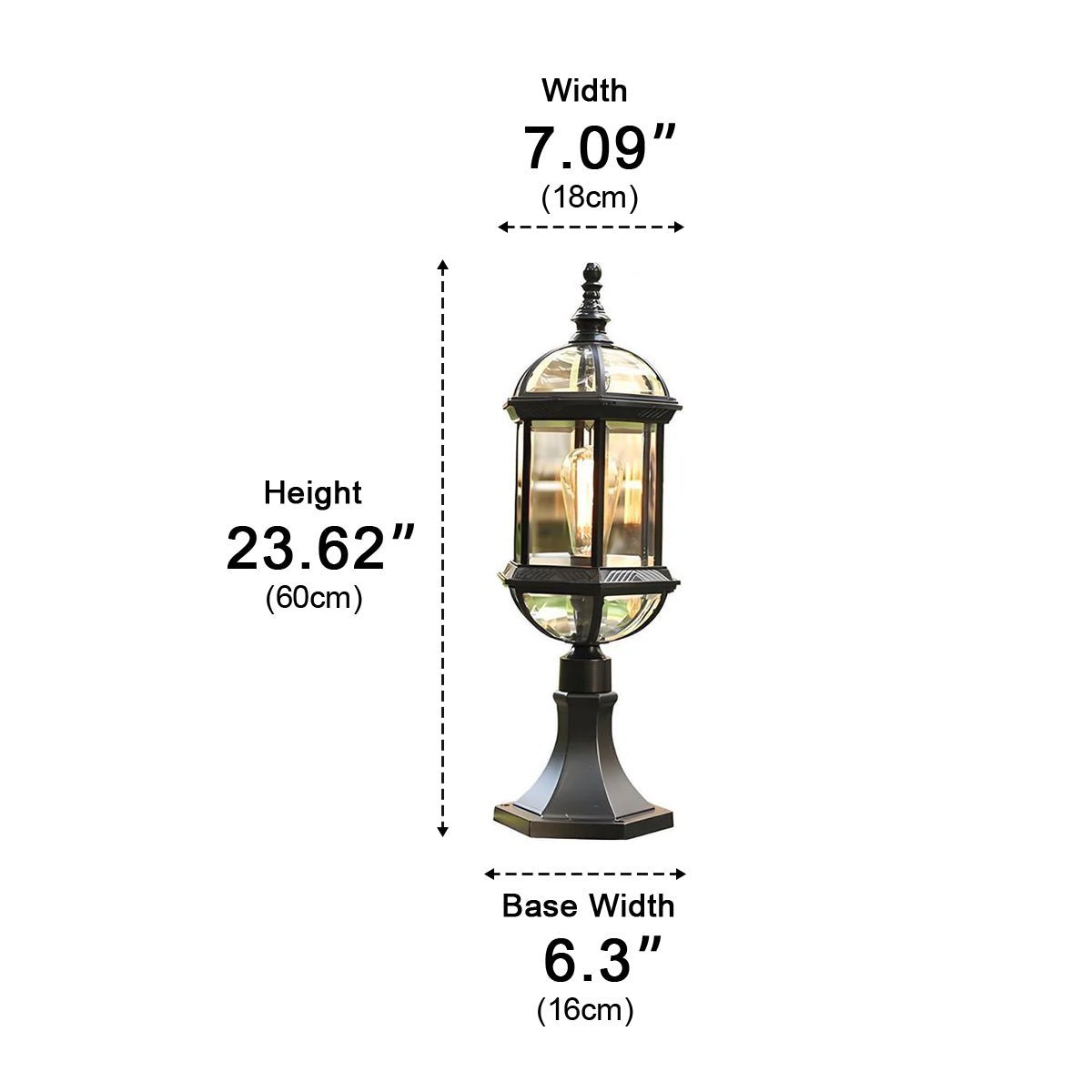 Dimmable Coach Lantern Outdoor Post Light - Pulens