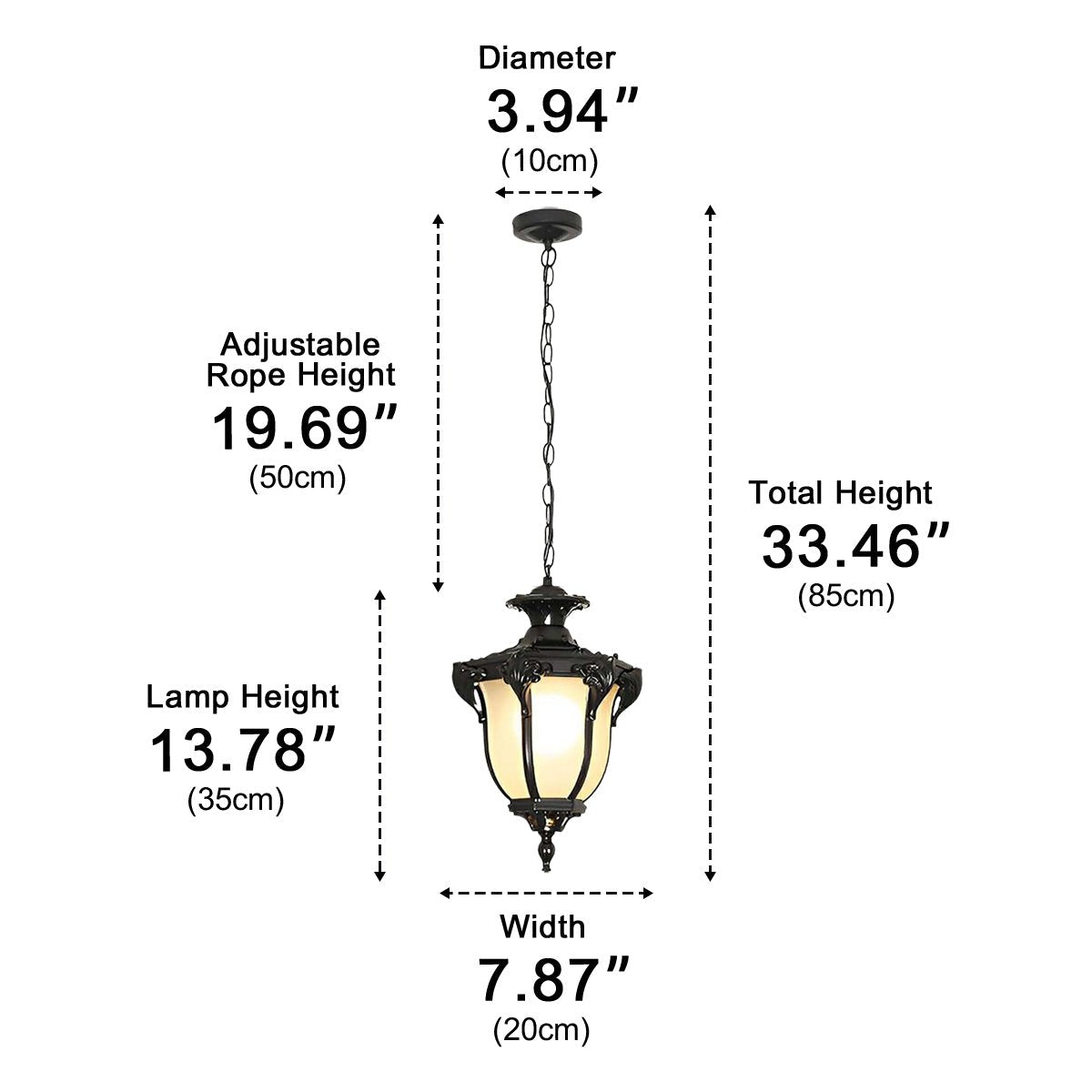 Dimmable Estate Coach Outdoor Pendant Light - Pulens