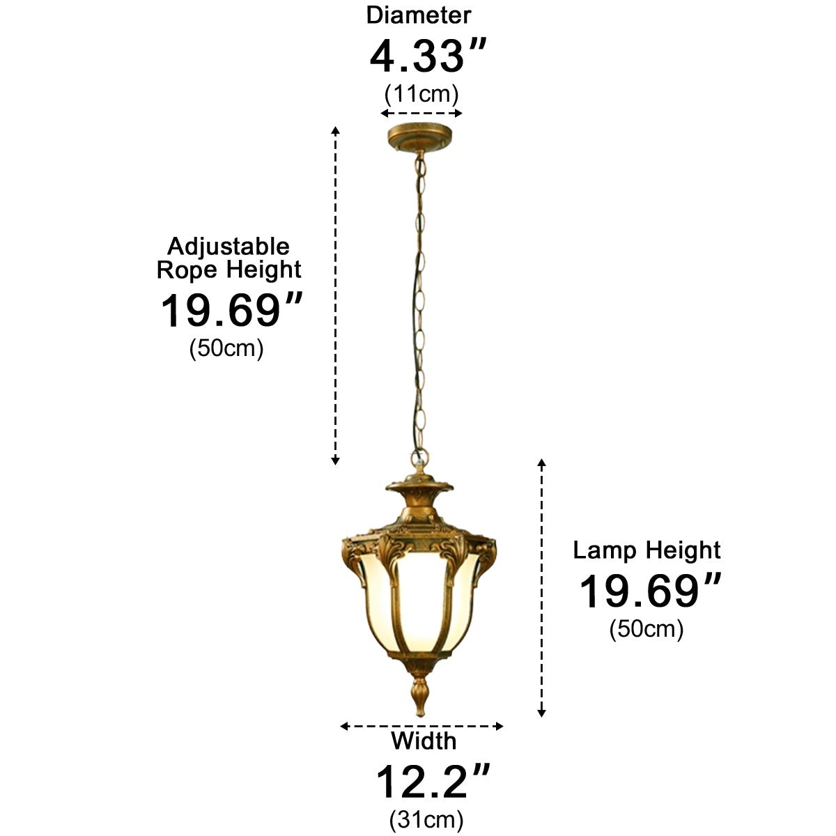 Dimmable Estate Coach Outdoor Pendant Light - Pulens