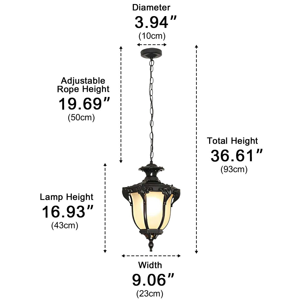 Dimmable Estate Coach Outdoor Pendant Light - Pulens