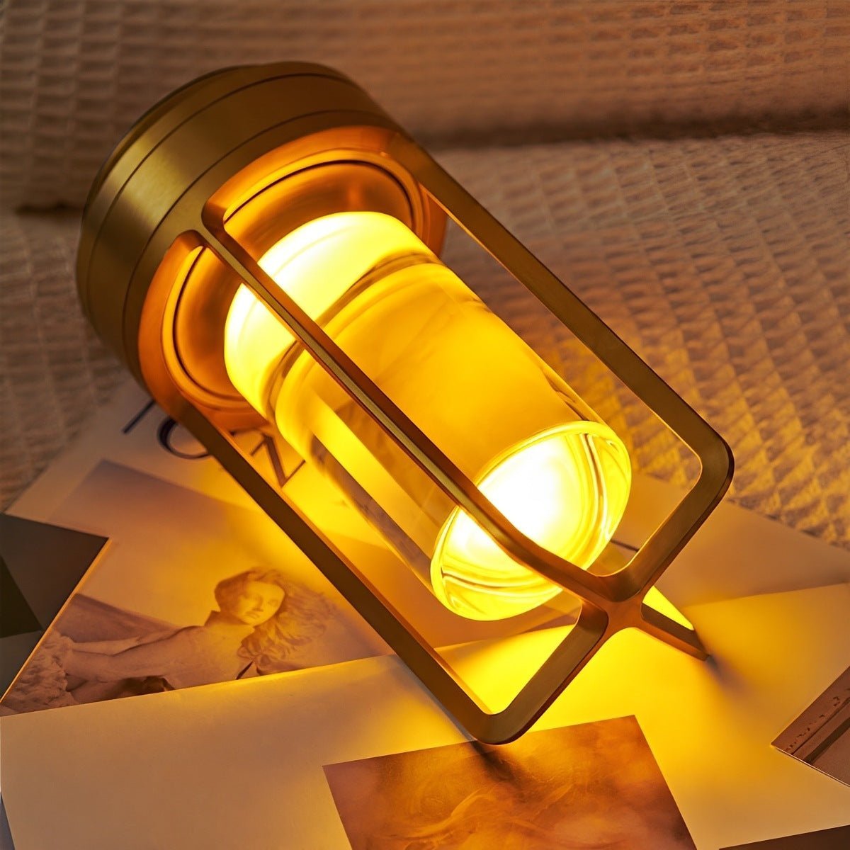 Portable Lantern Cage Table Lamp with Touch Dimming - Pulens