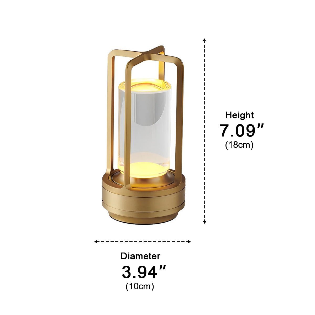 Portable Lantern Cage Table Lamp with Touch Dimming - Pulens