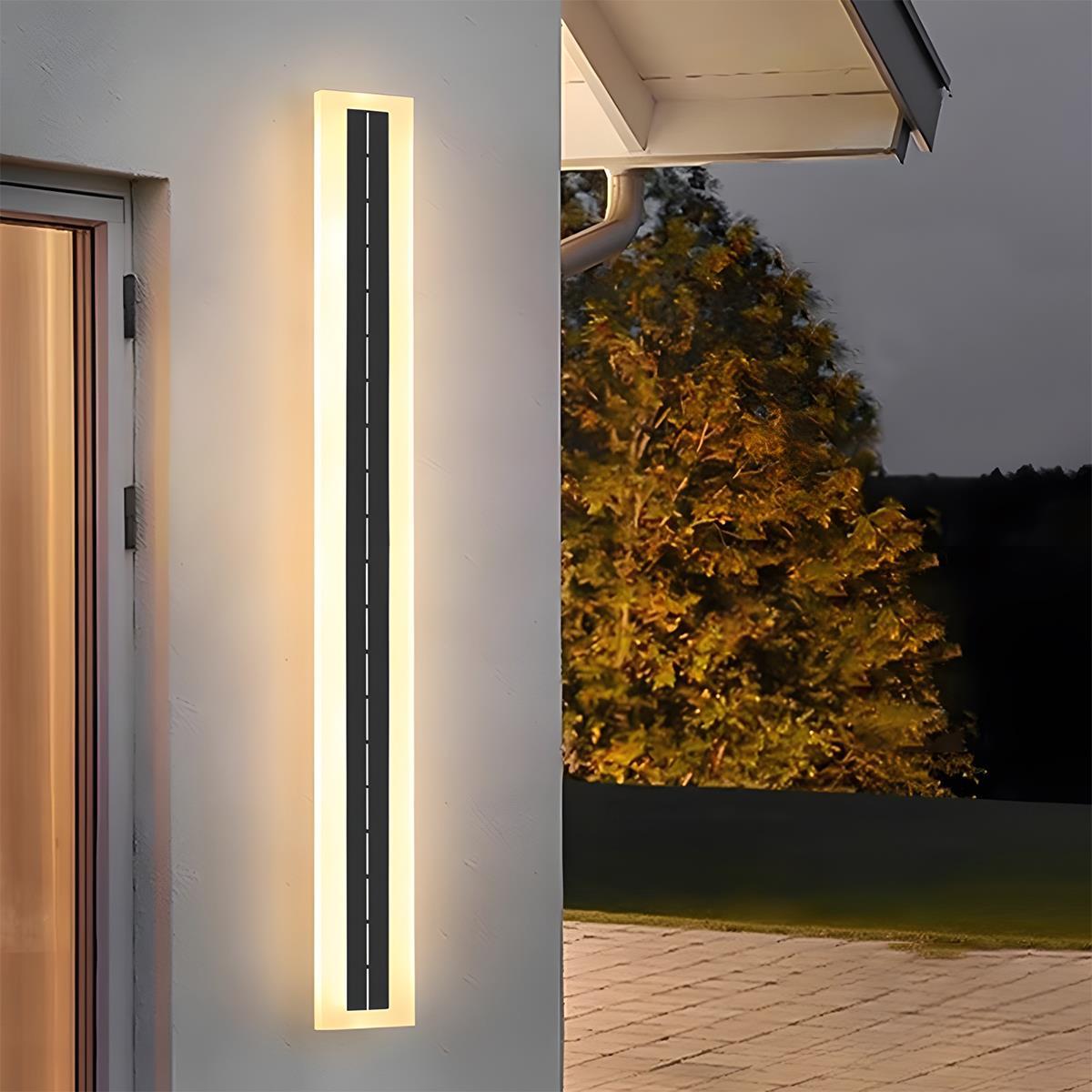 Modern Solar Waterproof Linear LED Outdoor Wall Light - Pulens