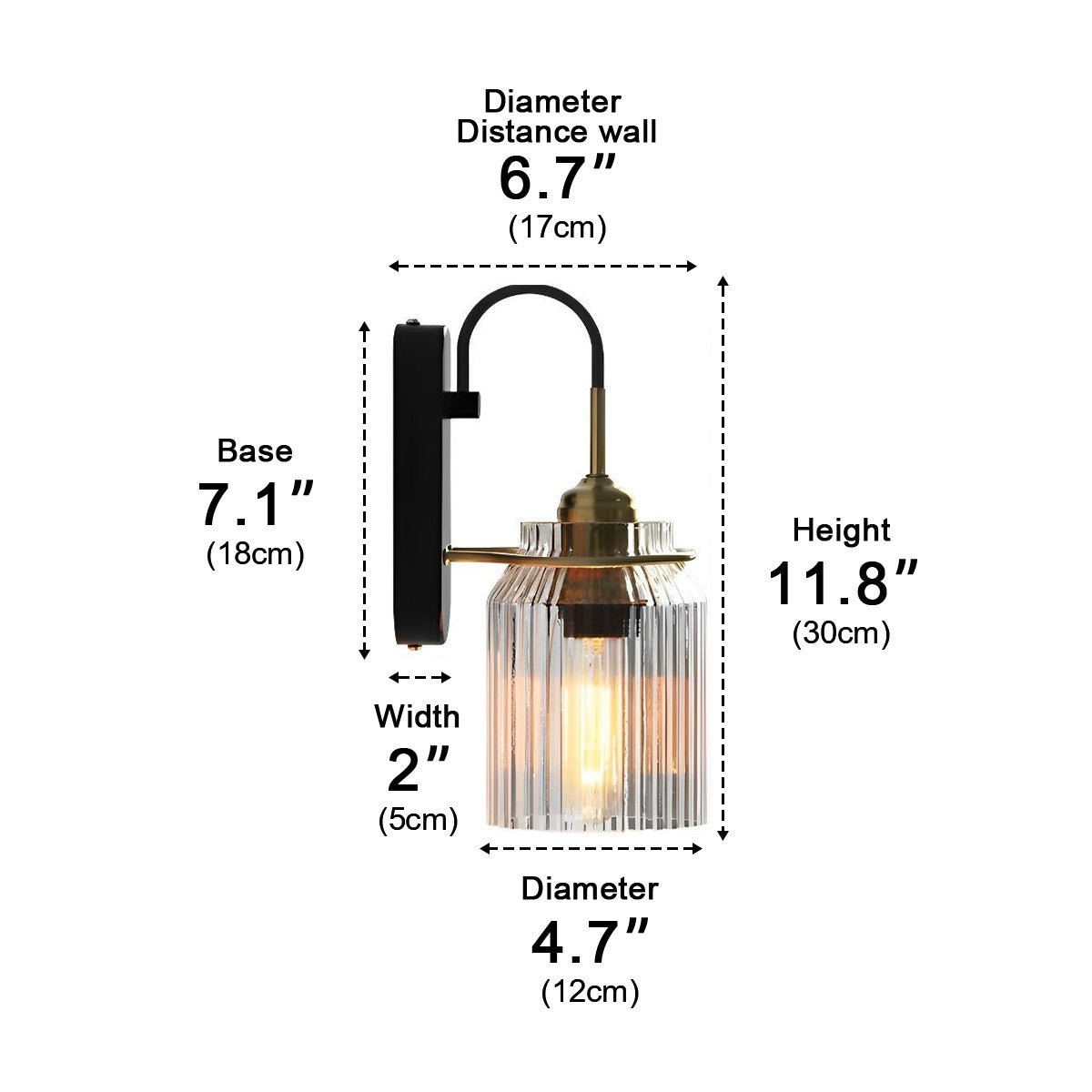 Dimmable Modern Fluted Glass Wall Sconce - Pulens