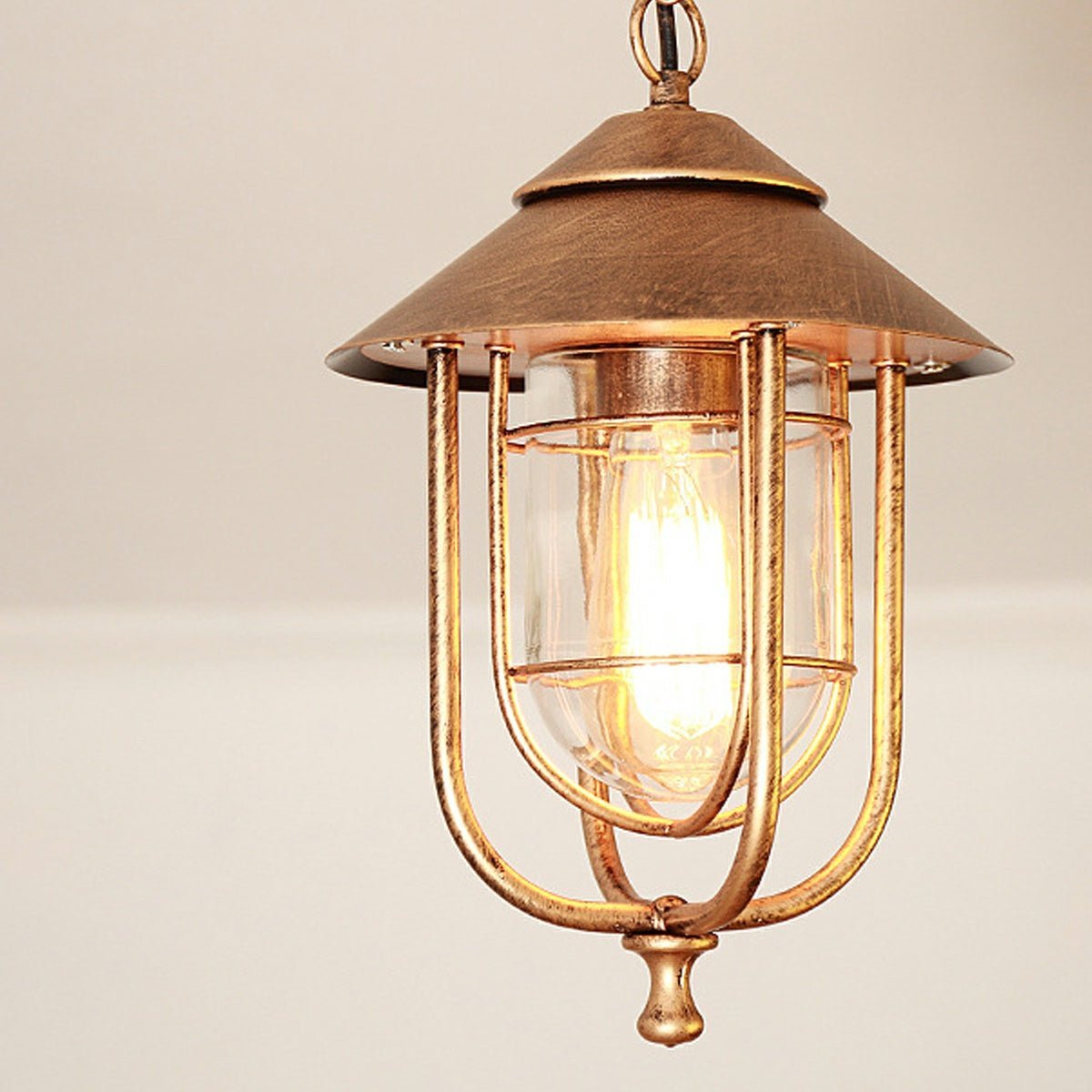 Dimmable Farmhouse Open Cage Outdoor Pendant Light - Pulens