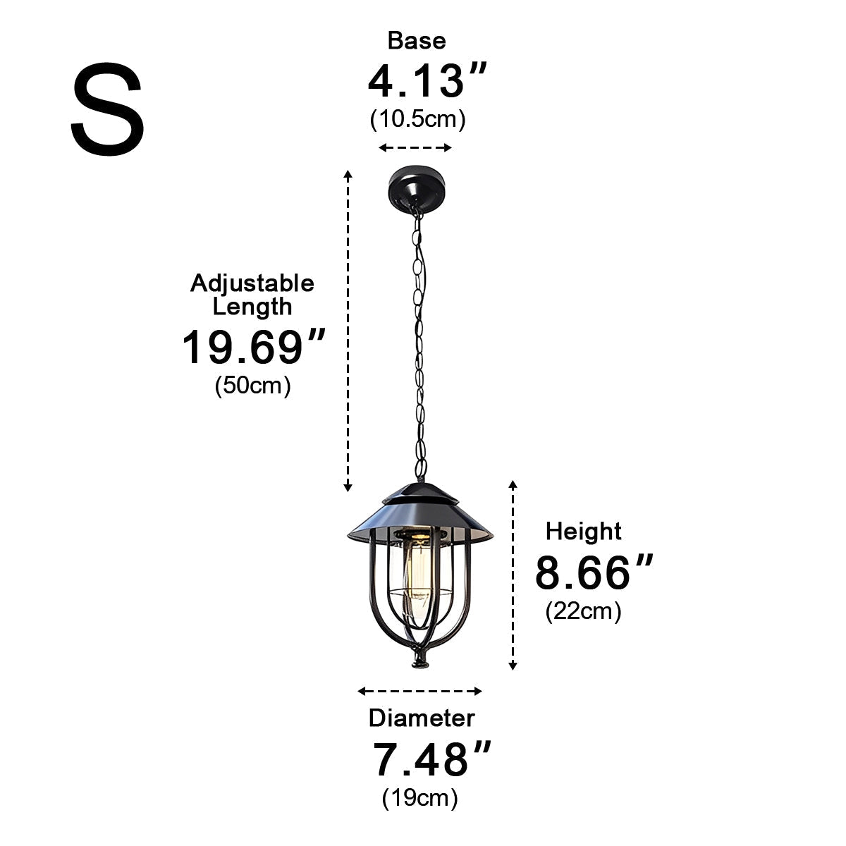 Dimmable Farmhouse Open Cage Outdoor Pendant Light - Pulens